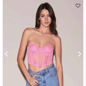 Fleur du Mal Pink Embroidery Corset Top (New W/ Tags)